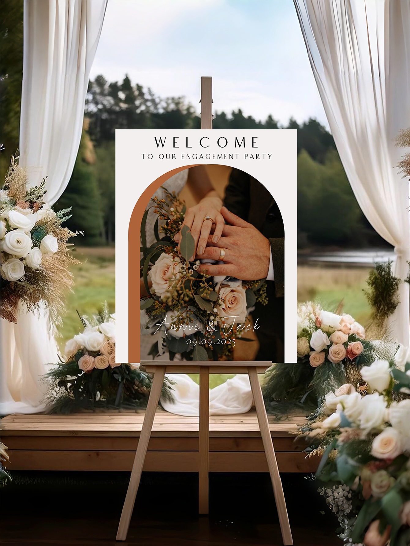 Custom Photo Birthday Welcome Sign - Personalized with Name and Date